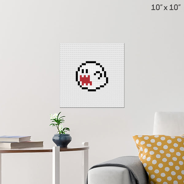 Boo Mario Brick Poster