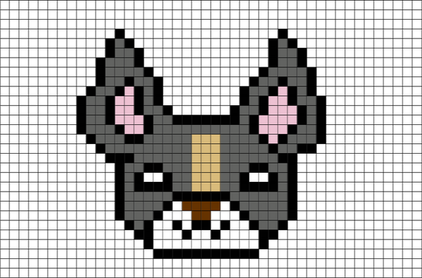 Boston Terrier Pixel Art