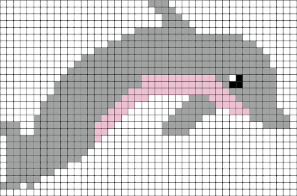 Bottlenose Dolphin Pixel Art