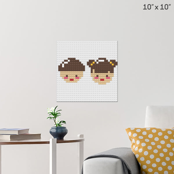 Boy and Girl Brick Poster