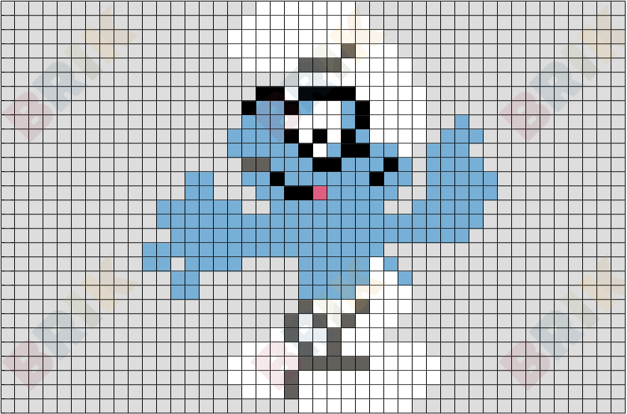 Brainy Smurf Pixel Art Pixel Art Design Pixel Art Lego Art
