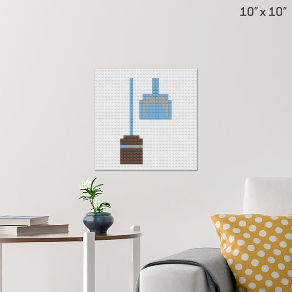 Broom and Dustpan Brick Poster