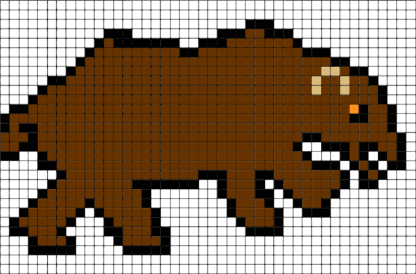Brown Bear Pixel Art