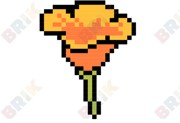 California Poppy Day Pixel Art