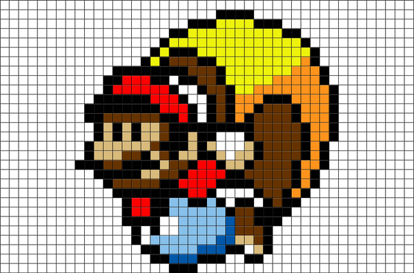 Caped Mario Pixel Art