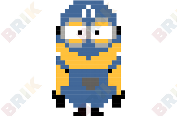 Captain America Minion Pixel Art