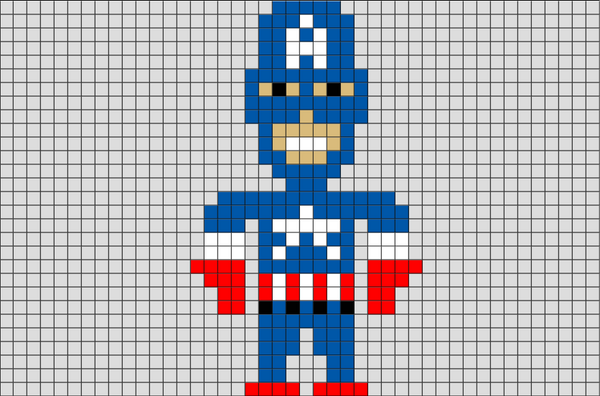 Captain America Pixel Art