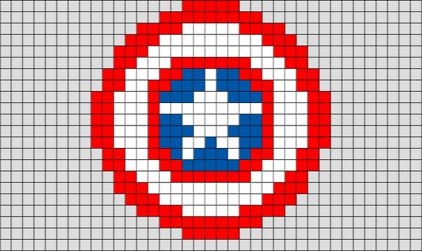 Captain America Shield Pixel Art