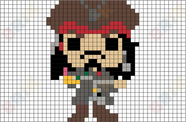 Captain Jack Sparrow Pixel Art