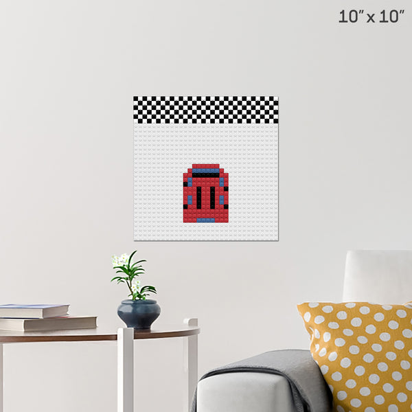 car going to finish line Brick Poster