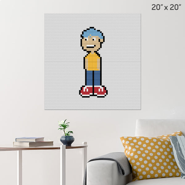 Cartoon Character Making "I am the Hero Brick Poster