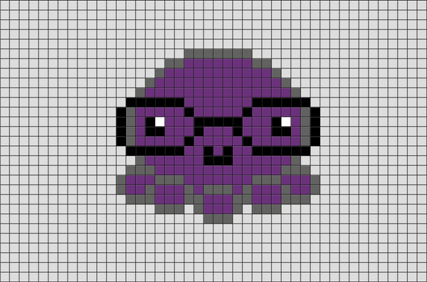 Nerdy Octopus Pixel Art