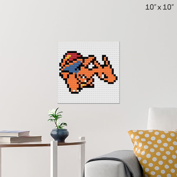 Charizard Pokemon Brick Poster