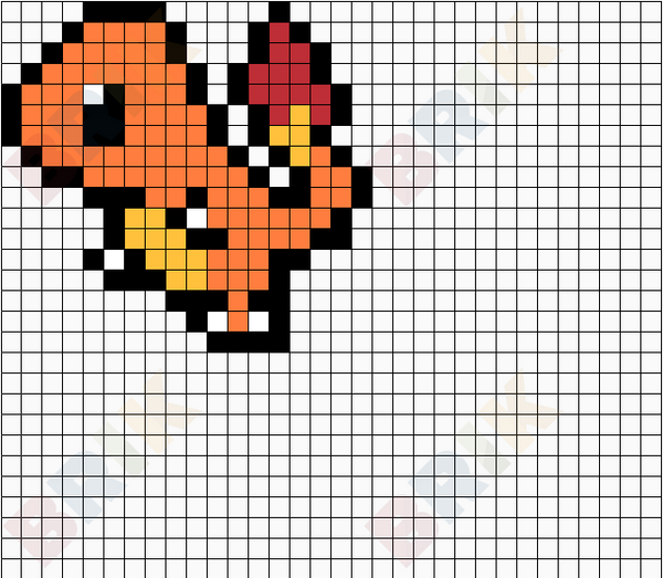 Charmeleon (Salamèche) - 17 * 17 Pixel Art