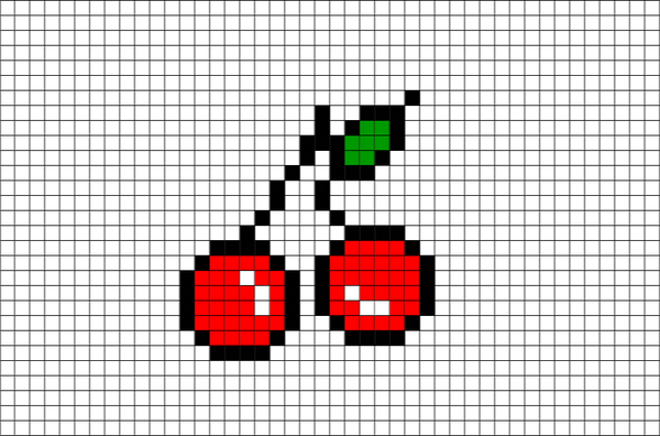 Cherry Fruit Pixel Art