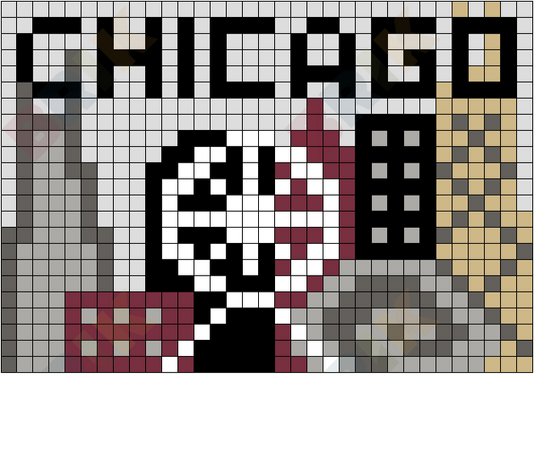 Chicago skyline with ferris wheel