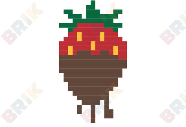 Chocolate Covered Strawberry Pixel Art