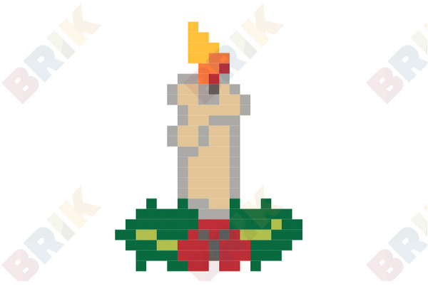 Christmas Candle Pixel Art