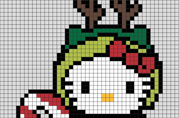 Christmas Kitty Pixel Art