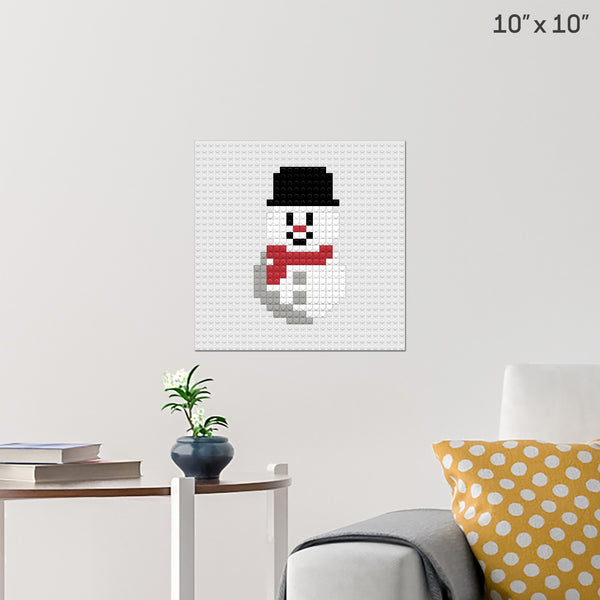 Christmas Snowman Brick Poster