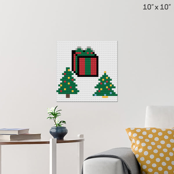 Christmas trees and gifts Brick Poster