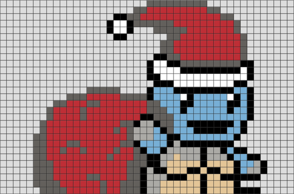 Chritmas Squirtle Pixel Art