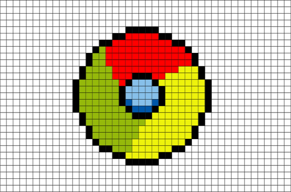 Chrome Logo Pixel Art
