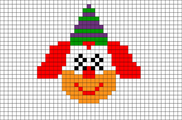 Clown Hamaparels Pixel Art