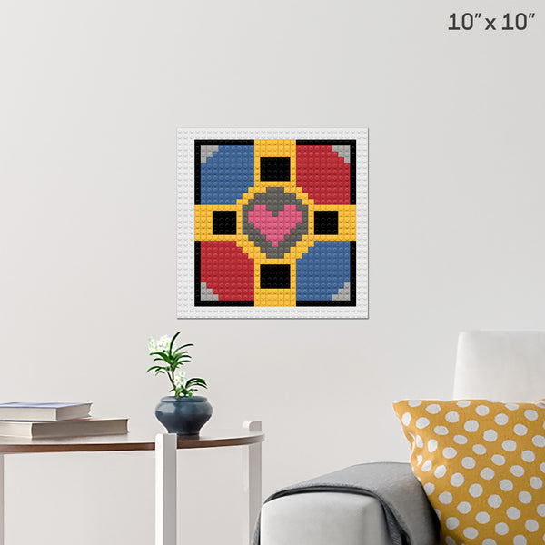 Companion Cube Colorful Brick Poster
