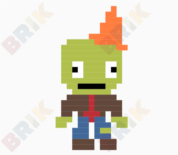 Conehead Zombie Pixel Art