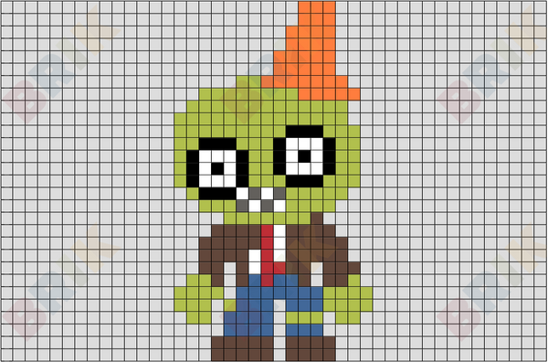 Conehead Zombie Pixel Art