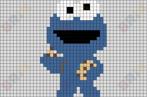 Cookie Monster Pixel Art