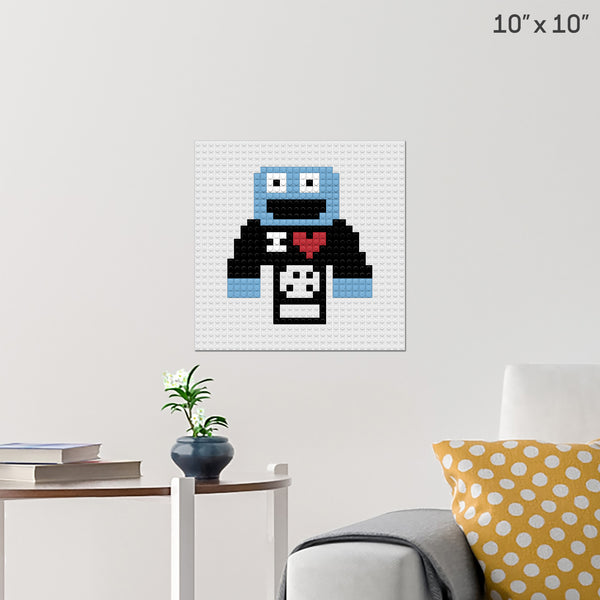 Cookie Monster Brick Poster