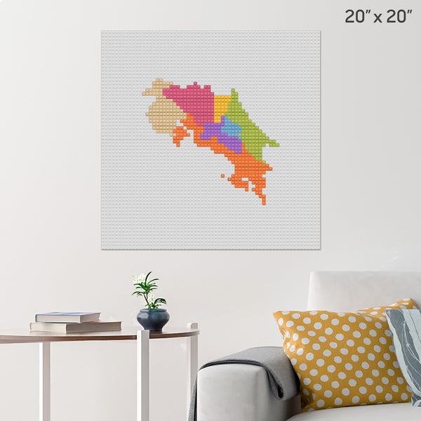 Costa Rica Map Brick Poster