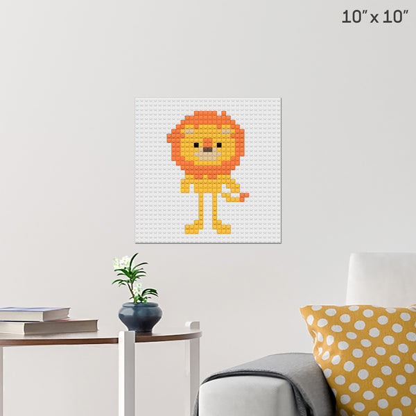 Cowardly Lion Brick Poster