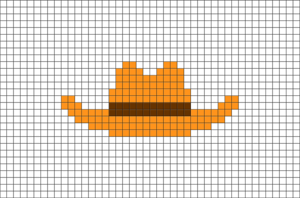 Cowboy Hat Pixel Art