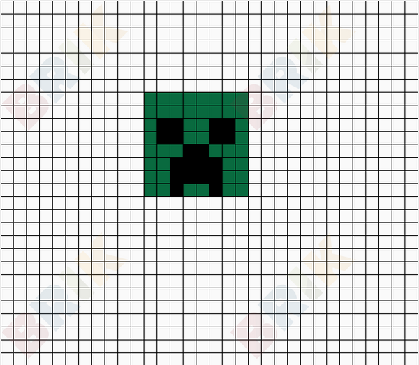 Creeper Face Pixel Art