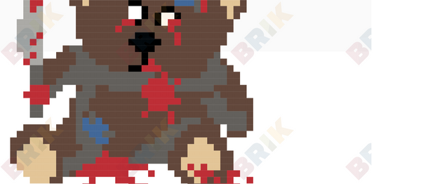 Creepy Teddy Bear Pixel Art