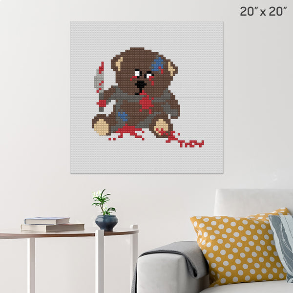 Creepy Teddy Bear Brick Poster