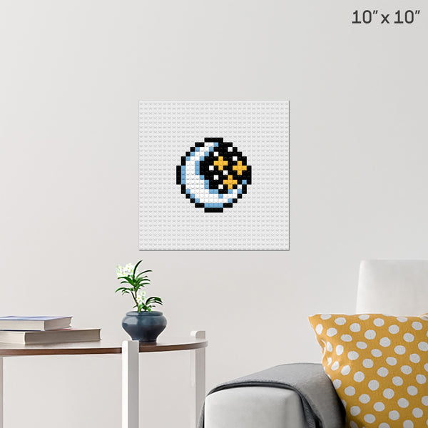 crescent moon night Brick Poster