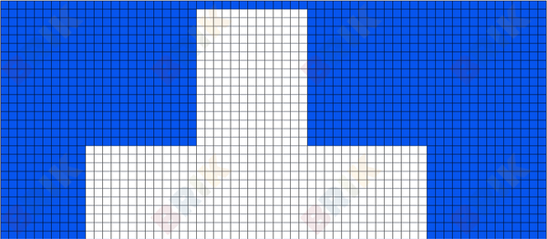Cross 2 tiles by 2 tiles