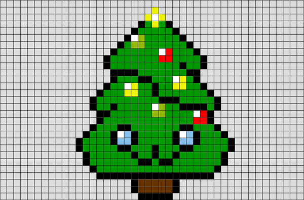 Cute Christmas Tree Pixel Art
