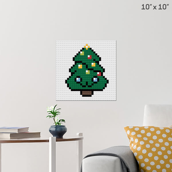 Cute Christmas Tree Brick Poster