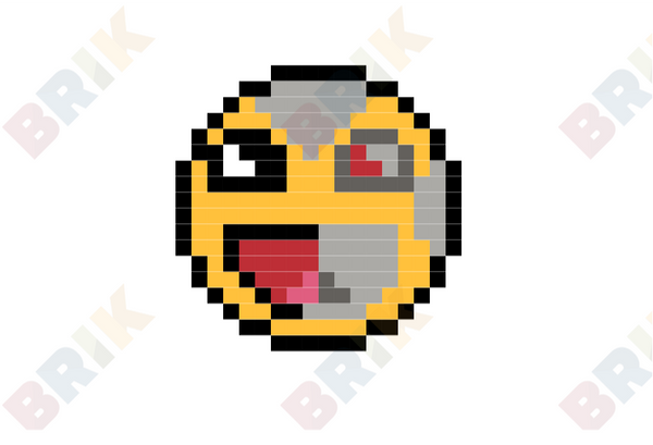 Cyborg Emoji Pixel Art