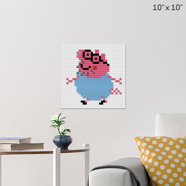 Daddy Pig Brick Poster