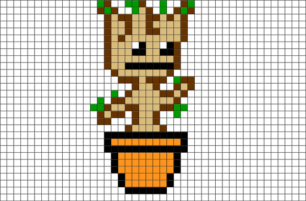 Dancing Baby Groot Pixel Art