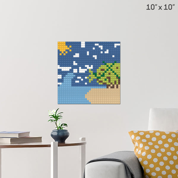 day at the beach Brick Poster