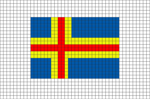 Aland Flag Pixel Art
