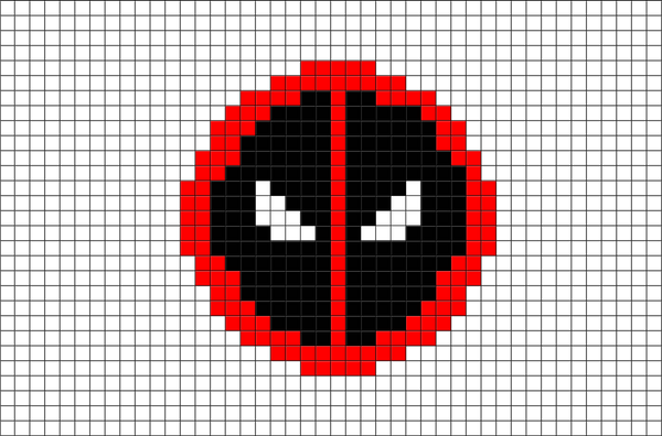 Deadpool Symbol Pixel Art