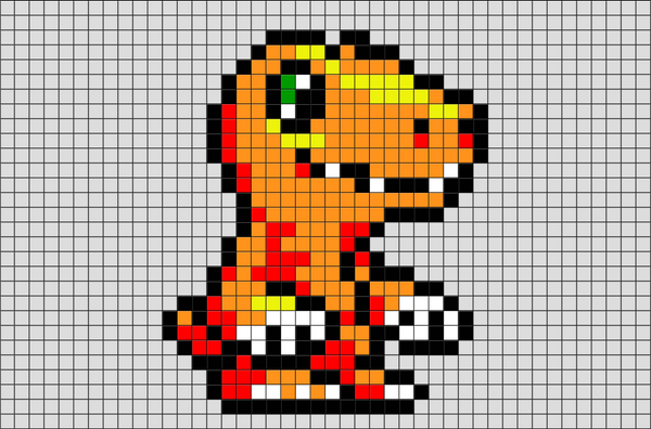 Digimon Agumon Pixel Art